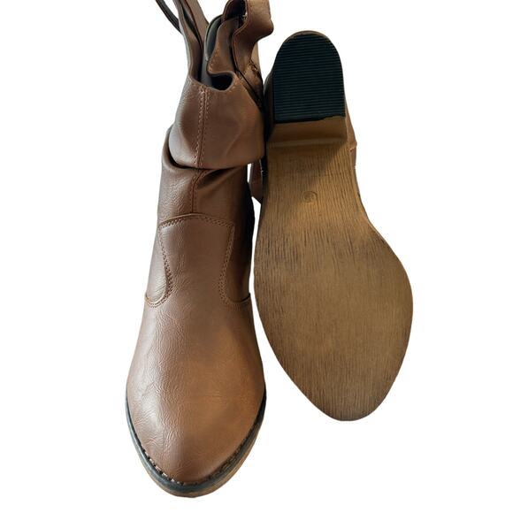 Charles Albert Women's Western Cowboy Boots Brown Mid-Calf Pull On SZ 10 - Picture 6 of 13